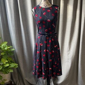 Tommy Hilfiger Navy Dress with Red Floral Design